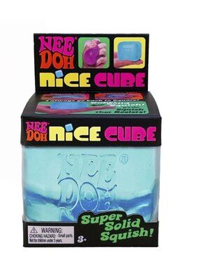 NEW NeeDoh Nice Cube Sensory Toy – Blue Stress Relief Square by Schylling 💙🧊